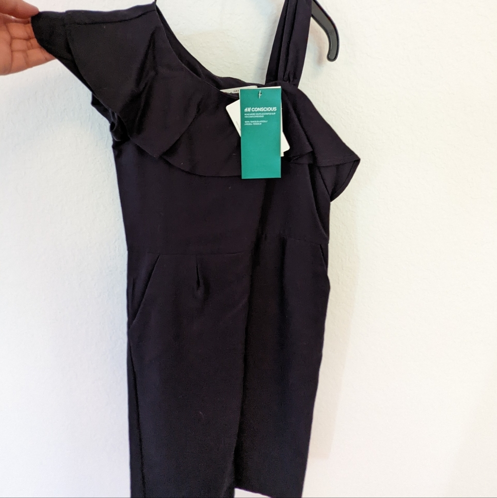 Nwt One shoulder wide leg dressy pantsuit jumpsuit
